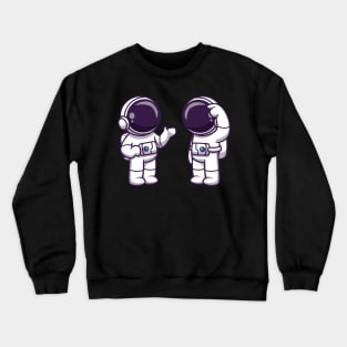 Astronauts Talking Cartoon Crewneck Sweatshirt